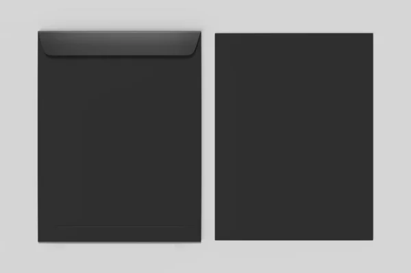 Порожній Білий Конверт Макет Порожній Шаблон Ілюстрація Рендеринга — стокове фото
