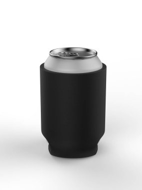 Boş Bira Şişesi Soğutma Kollu Paket Tutacağı. 3d resimleme.