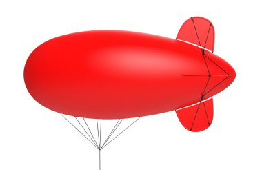 Boş zeplin, şişme helyum balonu, şişme zeplin reklamı. 3d resimleme.