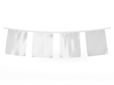 Tasarım sunumu için Boş Sentetik Bunting Reklamcılığı. 3d resimleme.