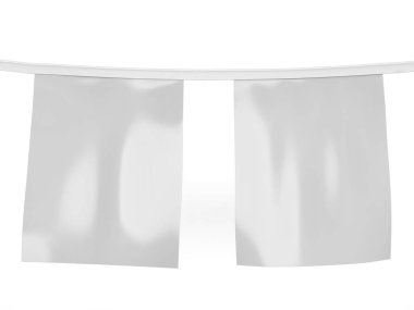 Tasarım sunumu için Boş Sentetik Bunting Reklamcılığı. 3d resimleme.