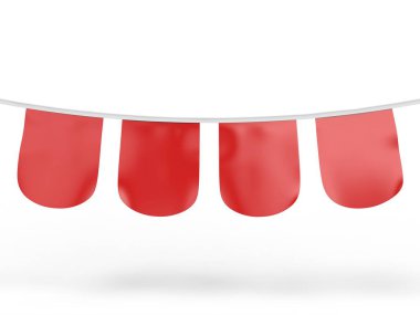 Tasarım sunumu için Boş Sentetik Bunting Reklamcılığı. 3d resimleme.