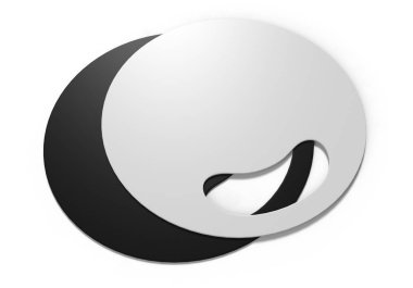 Markalaşma için Boş El Held Plastik Fan. 3d render illüstrasyon.