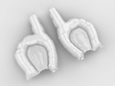 Şişme El Çubukları, Bang Bang Sticks, Thunder Sticks veya Cheering Sticks. 3d Render İllüstrasyon.