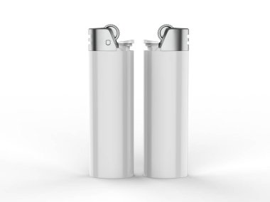 Tasarım sunumu veya mock up için boş gaz çakmak. 3d render illüstrasyon.