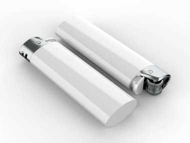 Tasarım sunumu veya mock up için boş gaz çakmak. 3d render illüstrasyon.