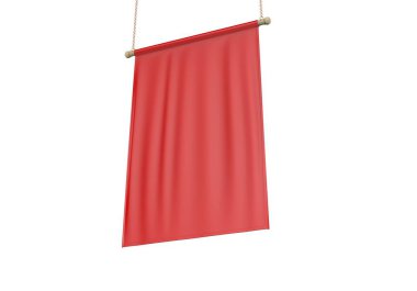Boş Dikey Bayrak Banner Şablonu ile alay edin. 3d illüstrasyon.