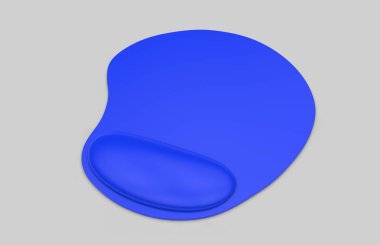 Marka veya tasarım sunumu için bilgisayar faresi ile boş fare altlığı. 3d render illüstrasyon.