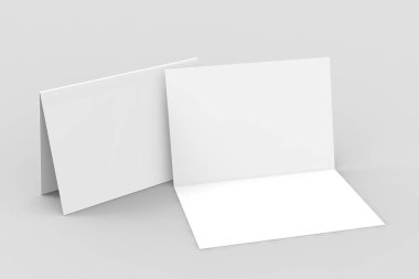 Çift katlı ya da yarım katlı broşür taklidi. 3d resimleme