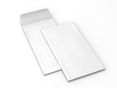 Boş gerçekçi zarf alay. 3d render illüstrasyon.