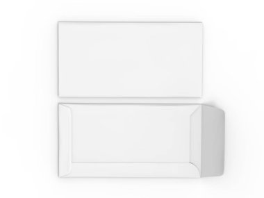 Boş gerçekçi zarf alay. 3d render illüstrasyon.