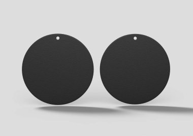 Sahte tasarım için boş etiket. Fiyat etiketi, hediye etiketi, satış etiketi, adres etiketi gri arka planda yalıtılmış. 3d render illüstrasyon