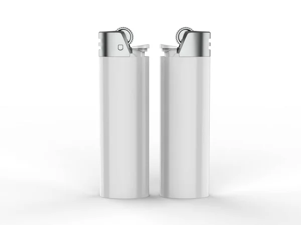 Isqueiro Gás Branco Para Apresentação Design Simular Renderizar Ilustração — Fotografia de Stock