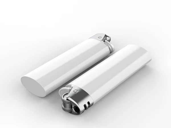 Isqueiro Gás Branco Para Apresentação Design Simular Renderizar Ilustração — Fotografia de Stock