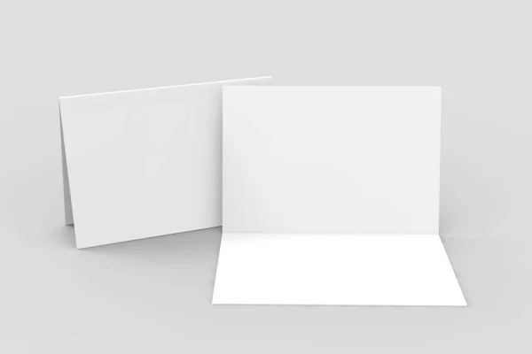 Fold Eller Vertikal Halv Fold Broschyr Håna Återgivning Illustration — Stockfoto