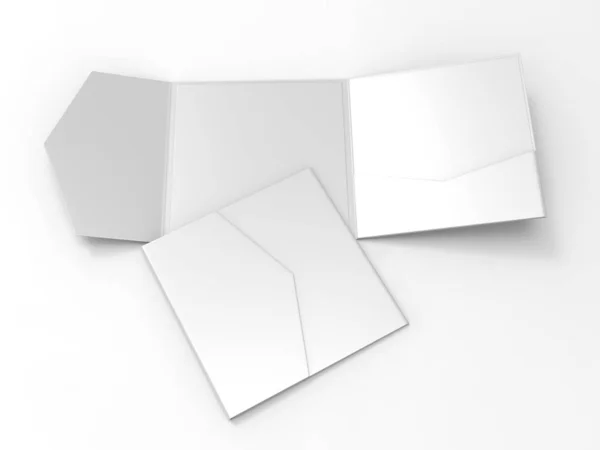 Envelope Convite Realista Branco Simular Ilustração Renderização — Fotografia de Stock