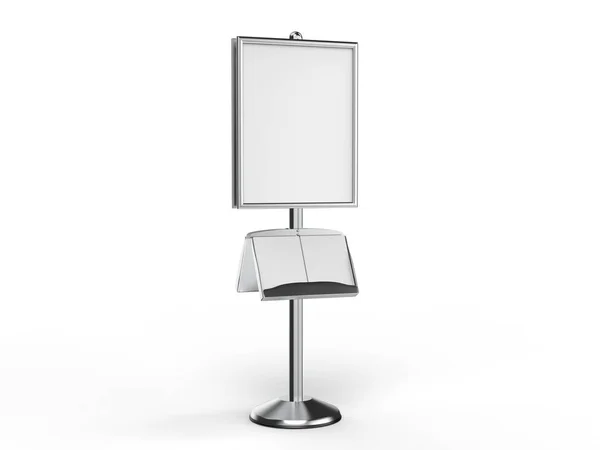 Floor standing poster display holder snap frame stand, Advertisement Sign Holder, 3d render illustration.
