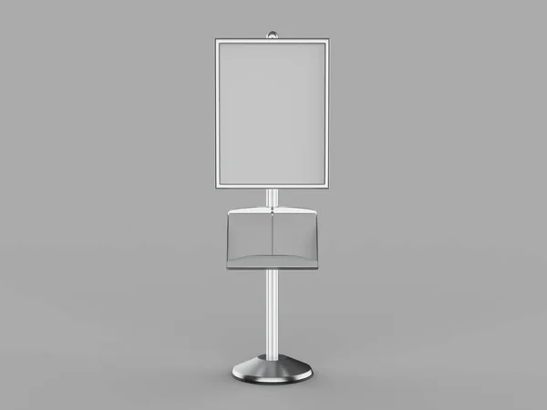 Floor standing poster display holder snap frame stand, Advertisement Sign Holder, 3d render illustration.