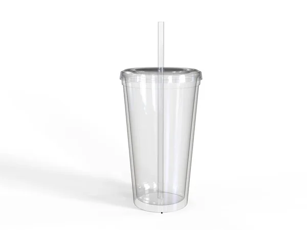  Saman ile Çift Duvar Akrilik Tumbler. 3d illüstrasyon.