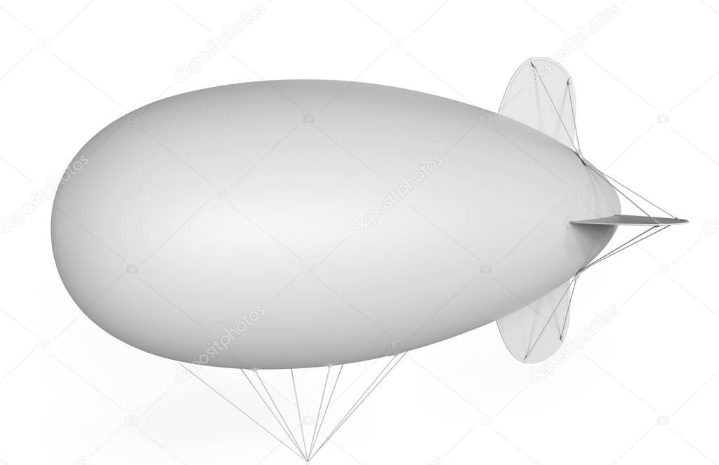 Advertising blank blimp airship,inflatable helium balloon,inflatable zeppelin. 3d render illustration.