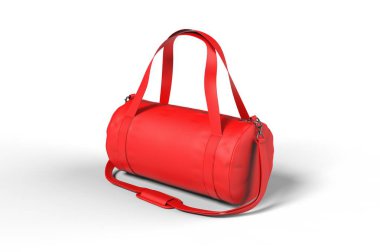 Blank  Foldable Gym Cardio Fitness Duffel Bag for branding. 3d illustration. clipart