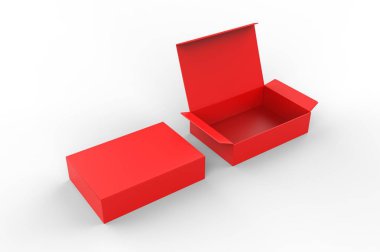 Marka için boş sıkıştırma kilidi kağıt kutusu. 3d render illüstrasyon.