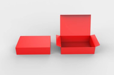 Marka için boş sıkıştırma kilidi kağıt kutusu. 3d render illüstrasyon.