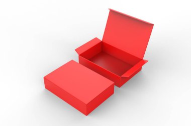 Marka için boş sıkıştırma kilidi kağıt kutusu. 3d render illüstrasyon.