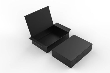 Marka için boş sıkıştırma kilidi kağıt kutusu. 3d render illüstrasyon.