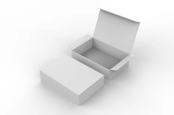 Caja Papel Bloqueo Pellizco Blanco Para Branding Ilustración Renderizado —  Fotos de Stock