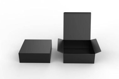 Marka için boş sıkıştırma kilidi kağıt kutusu. 3d render illüstrasyon.