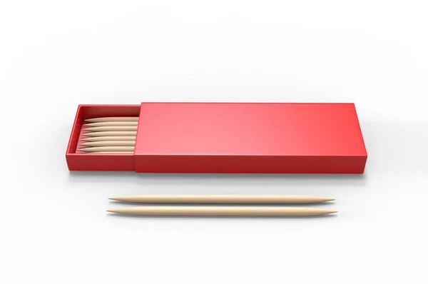 Toothpick drawer paper box for branding. 3d render illustr