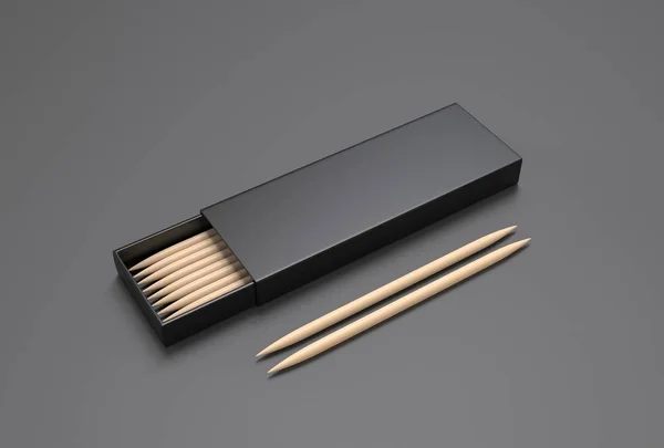 Toothpick Drawer Paper Box Branding Render Illustr — Stock Photo, Image