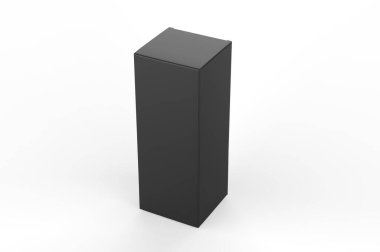 Damgalamak ve taklit etmek için boş, uzun kağıt bir kutu. 3d resimleme.