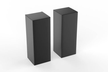 Damgalamak ve taklit etmek için boş, uzun kağıt bir kutu. 3d resimleme.