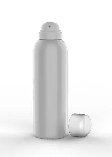 Prázdný Hliníkový Deodorant Sprej Pro Značkování Modelování Vykreslení Ilustrace — Stock fotografie