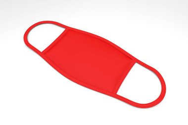 Yeniden kullanılabilir pamuk yüz maskesi. Model için solunum maskesi. Ve tasarım sunumu. 3d resimleme.