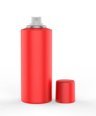 Boş alüminyum deodorant spreyi, markalaşma ve modelleme için. 3d resimleme.