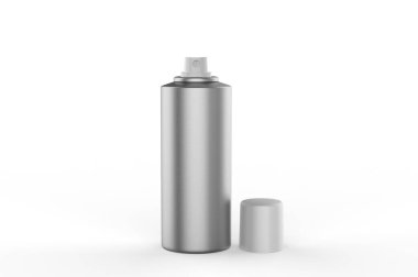 Boş alüminyum deodorant spreyi, markalaşma ve modelleme için. 3d resimleme.