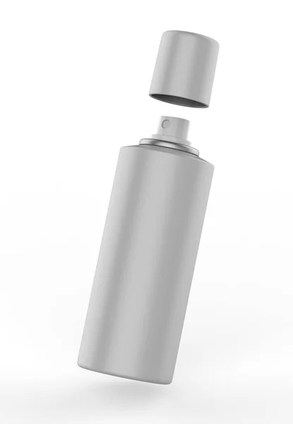 Lata Spray Desodorizante Alumínio Branco Para Marcar Zombar Renderizar Ilustração — Fotografia de Stock
