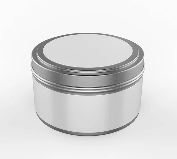 Blank Travel Tin Candle Branding Mock Καθιστούν Εικονογράφηση — Φωτογραφία Αρχείου