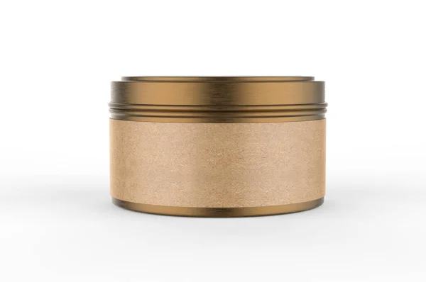 Blank Travel Tin Candle Branding Mock Καθιστούν Εικονογράφηση — Φωτογραφία Αρχείου