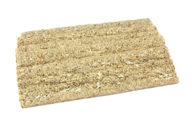 Beyaz arka plan üzerinde izole sağlıklı crispbread. Gevrek Diyet fitness ekmek. Kilo kaybı için gıda.