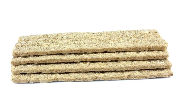 Zdrowe Pieczywo Chrupkie Izolowana Białym Tle Chleb Chrupiąca Fitness Diety — Zdjęcie stockowe