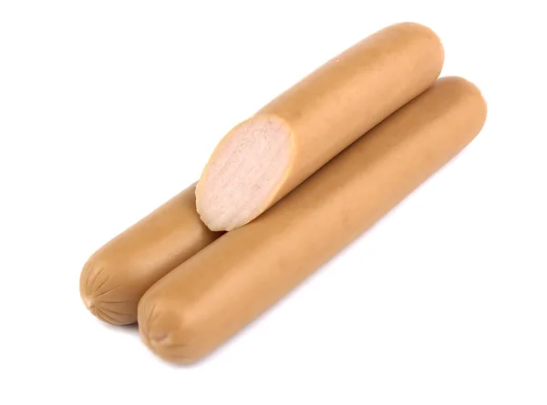 Salsiccia Fresca Isolata Sullo Sfondo Bianco Salsiccia Hot Dog — Foto Stock