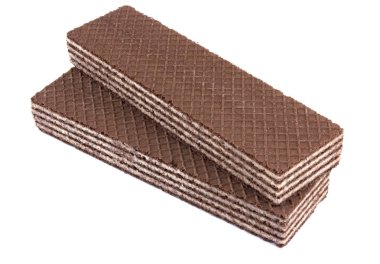 Gofret izole üzerinde beyaz arka plan sopa. Gofret bisküvi.