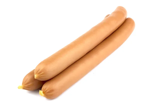 Verse Worst Geïsoleerd Witte Achtergrond Worst Voor Hotdog — Stockfoto