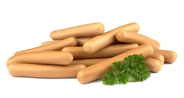 Friss Kolbász Petrezselymes Elszigetelt Fehér Background Hot Dog Kolbász — Stock Fotó