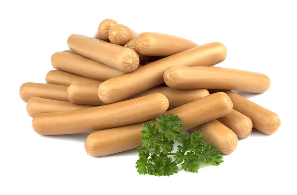 Fresh Sausage Parsley Isolated White Background Sausage Hot Dog — Stock Photo, Image