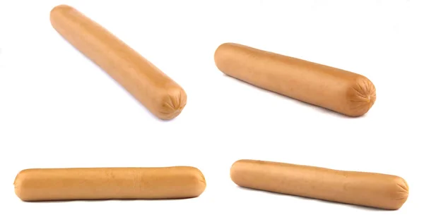 Verse Worst Geïsoleerd Witte Achtergrond Worst Voor Hotdog — Stockfoto